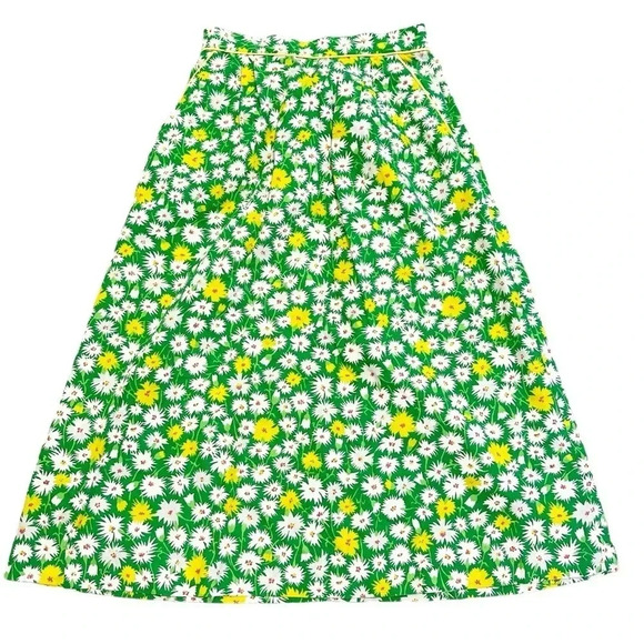 Vintage 1970’s Daisy Print Midi Skirt - Picture 2 of 9